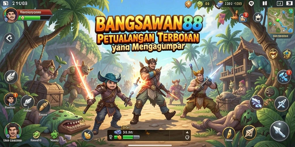 Screenshot gameplay <strong>BANGSAWAN88</strong> menampilkan eksplorasi dunia terbuka yang luas.