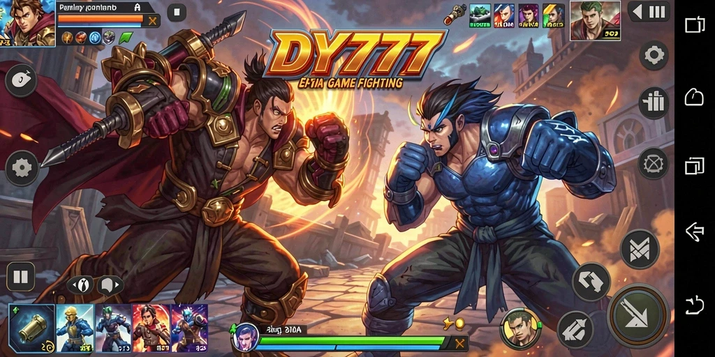 Tampilan gameplay DY777 yang intens dalam pertarungan Fighting.