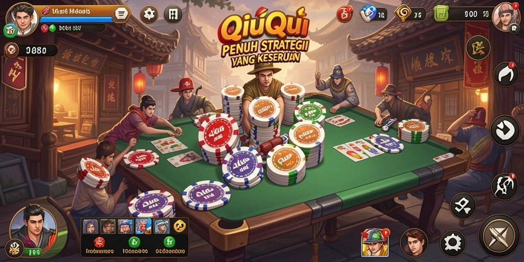Screenshot gameplay FO8 yang menunjukkan keseruan permainan QiuQiu.