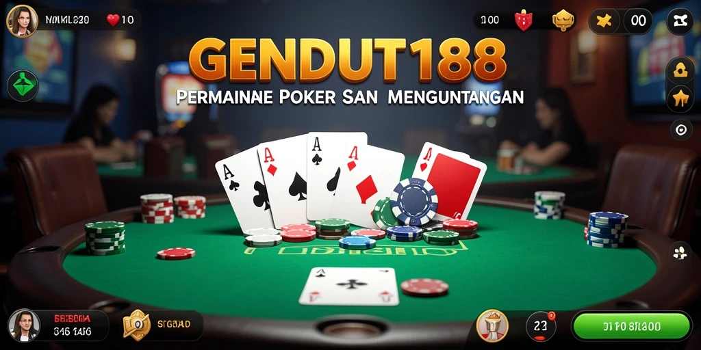 GENDUT188, tampilan seru gameplay Poker yang menarik.
