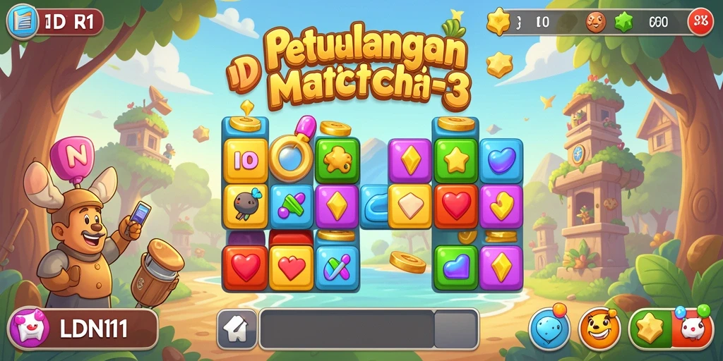 Tampilan gameplay LDN11 yang menarik dalam permainan Match-3.