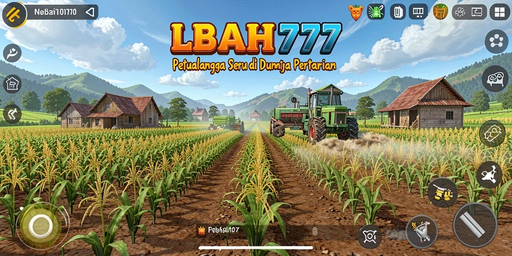 Tampilan gameplay menarik dari LEBAH777 yang menggambarkan dunia pertanian.