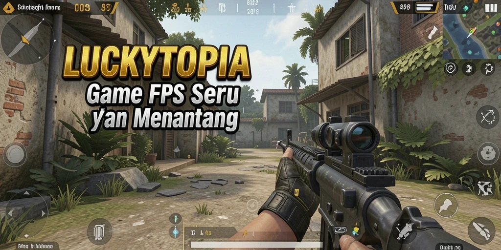 Tampilan penuh aksi dari gameplay LUCKYTOPIA yang menarik.
