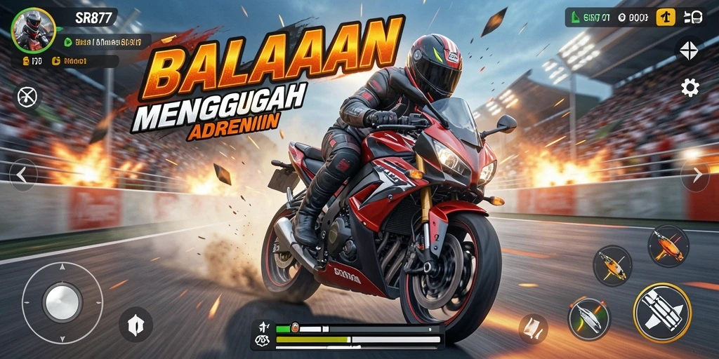 Gameplay seru balapan motor di SR877 yang menegangkan.