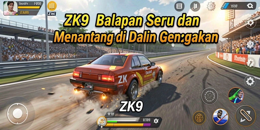 Tampilan gameplay ZK9 yang menegangkan dan penuh aksi balapan.